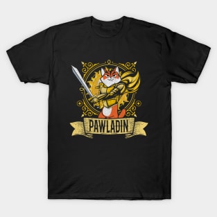 Pawladin Tabletop RPG D20 Funny Cat Paladin Dungeon Master T-Shirt